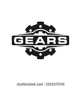 Black gear automotive vector logo template illustration. This logo suitable for automotive business