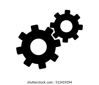 black gear construction repair fix engineering tool equipment image vector icon logo silhouette