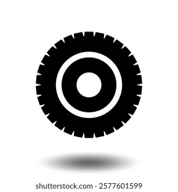 Black gear icon. Machine sprocket gear icon. Flat design. Vector cogwheel sign symbol on a white background.