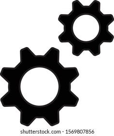 Black gear icon. Mechanical design for web