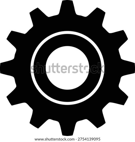 Black gear icon settings cogwheel symbol vector illustration