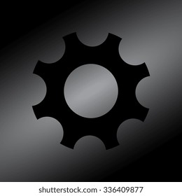 Black Gear icon Vector illustration