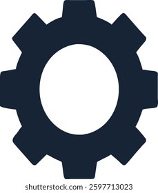 Black Gear Icon Vector for Mechanism