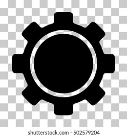Black Gear interface toolbar icon. Vector pictogram style is a flat symbol on chess transparent background.