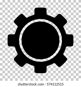Black Gear interface toolbar pictogram. Vector pictograph style is a flat symbol on chess transparent background.
