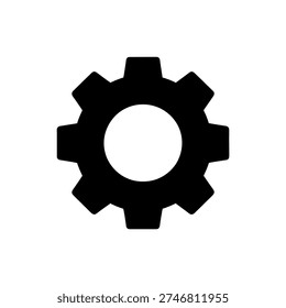 Black gear on white background symbol 1