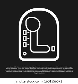 Black Gear shifter icon isolated on black background. Transmission icon.  Vector Illustration