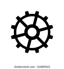 Black gear wheel on white background vector