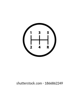 black gearbox icon on a white background, vector illustration