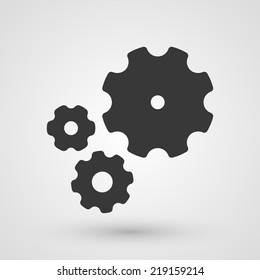 Black gears. Business concept. Innovation and development icon.