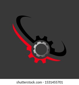 Black gears. Functions and settings symbol isolated on white background