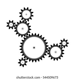 Black gears on white background