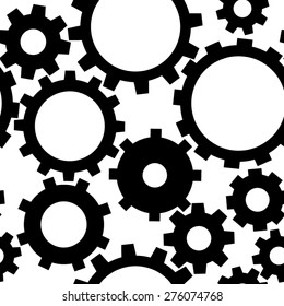 black gears seamless vector texture background, seamless pattern