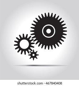 Black gears. Vector Illustration.