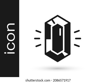 Icono de piedra de Gema Negro aislado en fondo blanco. Símbolo de joyería. Diamante.  Vector