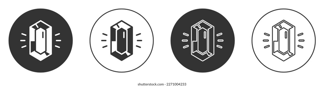 Icono de piedra de Gema Negro aislado en fondo blanco. Símbolo de joyería. Diamante. Botón Círculo. Vector