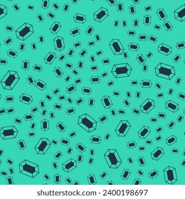 Icono de piedra de Gema Negro aislado patrón sin fisuras sobre fondo verde. Símbolo de joyería. Diamante.  Vector