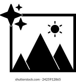 black generative ai icon on white.