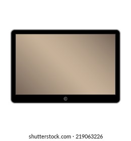 Black generic tablet computer (tablet pc) on white background. Modern portable touch pad device