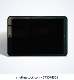 Black generic tablet pc on white background. Vector illustration