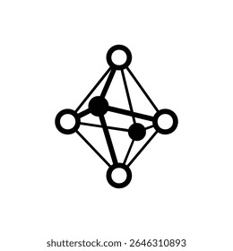 Icono negro de la ingeniería genética para la ciencia y la biotecnología