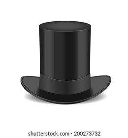 Black gentleman hat Isolated on White Background