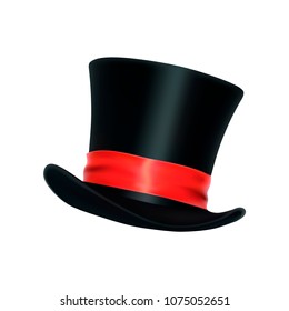 Black gentleman hat. Vector illustration.