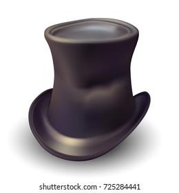 Black gentleman hat. Vector illustration.