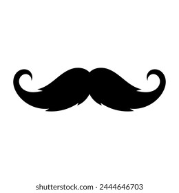 Black gentleman mustache icon. Silhouette of an elegant mustache. Whisker.