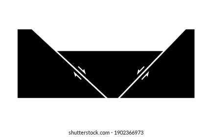 Black geological  normal faults illustration