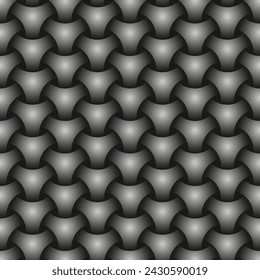 Textura 3D geométrica negra. Vector abstracto patrón sin fisuras.