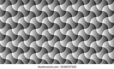Black geometric 3d texture Abstract vector seamless pattern