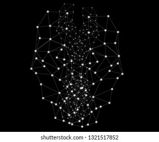 Black Geometric abstract background with connected lines and dots. Vector illustration.