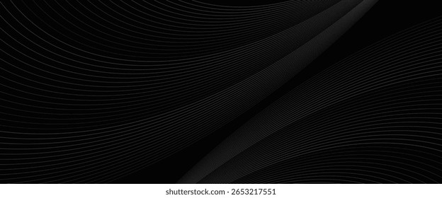  black geometric abstract background overlap layer on dark space with diagonal lines decoration. Modern graphic design element striped style for banner,