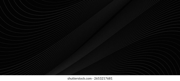  Capa abstracta geométrica negra de la superposición del fondo en el espacio oscuro con la decoración diagonal de las líneas. Elemento de Diseño gráfico moderno estilo rayado para el Anuncio,