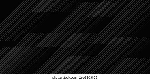  black geometric abstract background overlap layer on dark space with diagonal lines decoration. Modern graphic design element striped style for banner,