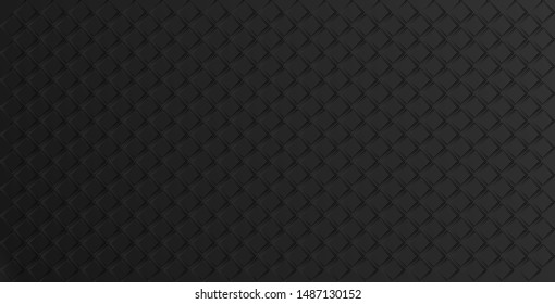 Black geometric abstract background with rhombuses, tile pattern. Vector illustration