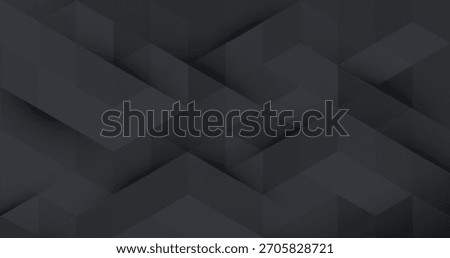 Black geometric abstract background. Triangles and Cubes Pattern. Modern Graphic Design BG for banner, flyer, card, cover, or brochure