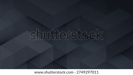 Black geometric abstract background. Triangles and Cubes Pattern. Modern Graphic Design BG for banner, flyer, card, cover, or brochure