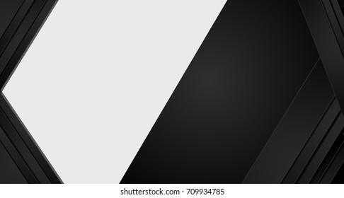  black geometric abstract corporate background. Vector.