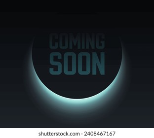 Black geometric abstraction. Dawn Coming soon. Dark background. Solar eclipse. Vector design