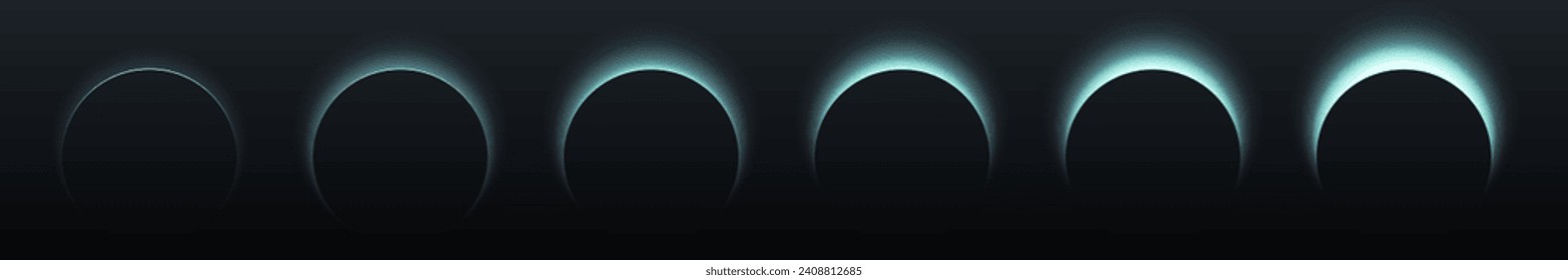 Black geometric abstraction. Dawn set image. Dark background. Solar eclipse. Vector design