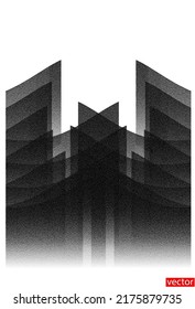 Black geometric abstraction on white background with copy space. Background for web page, presentation, game, cover art. Black and white pattern. Interior poster. Presentation template. Vector