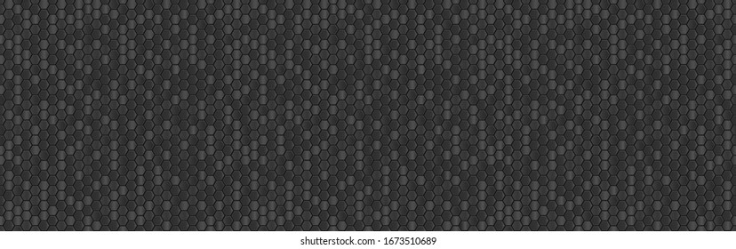 Banner vectorial impecable con mosaico negro de abeja.  Fondo de azulejos hexágonos negros. Impresión para envolver, fondos web, scrapbooking, etc. Otros patrones de mosaico en mi colección.