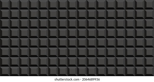 Black geometric background. Mosaic tiles. Vector illustration. 