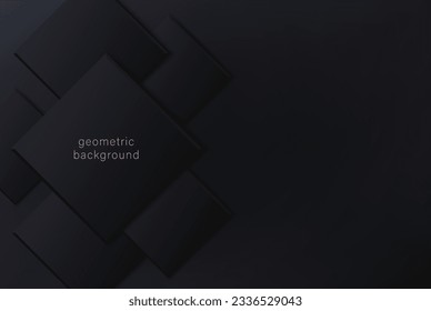 Fondo geométrico negro. Plantilla para presentaciones de diseño empresarial.
