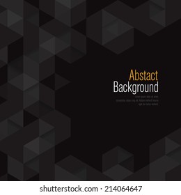 Black geometric background vector. Can be used in cover design, book design, website background, CD cover, advertising. 