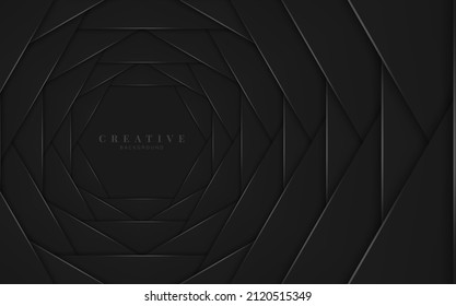 Black geometric background. Vector illustration. 