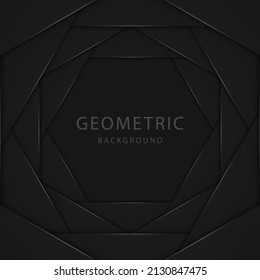 Black geometric background. Vector illustration. 