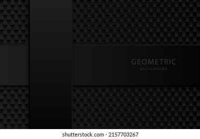 Black geometric background. Vector illustration. 